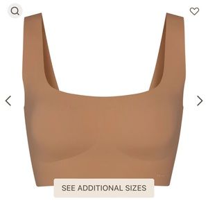 (NWT) SKIMS Naked Scoop Longline Bralette, Ochre, Medium